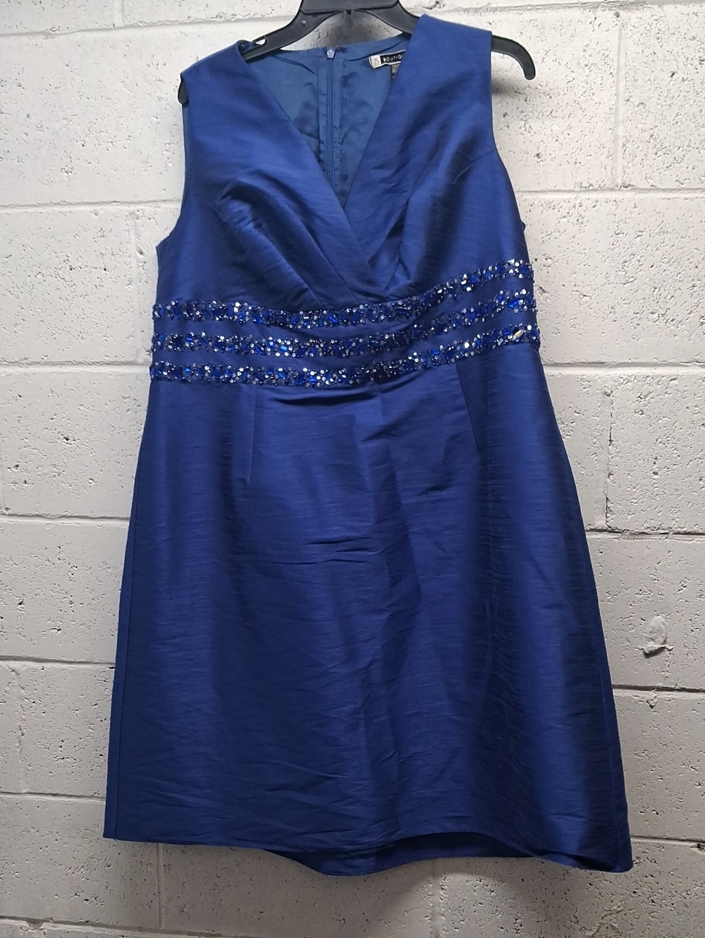 NWOT Womens Plus Size Sleeveless Electric Blue Vneck Dress